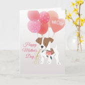 Moederdag Liefde van Jack Russell Terrier Hond Kaart (Gele Bloem)