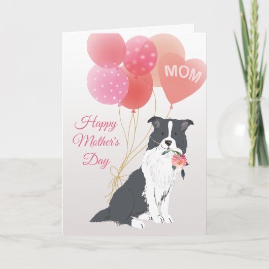 Moederdag Liefde van je Border Collie hond Kaart (Voorkant)