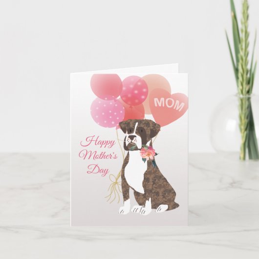 Moederdag Liefde van je Brindle Boxer Hond Kaart (Voorkant)