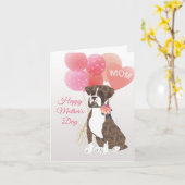 Moederdag Liefde van je Brindle Boxer Hond Kaart (Gele Bloem)
