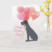 Moederdag Liefde van je Doguit de Great Dane Kaart (Gele Bloem)