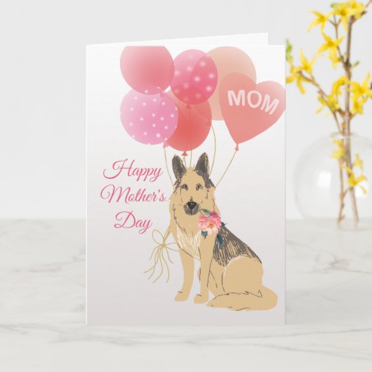 Moederdag Liefde van je Duitse Herdershond Kaart (Gele Bloem)