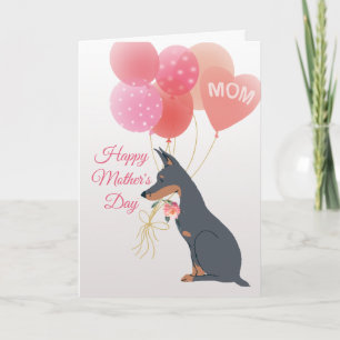 Moederdag Liefde van je lieve Dobermann hond Kaart