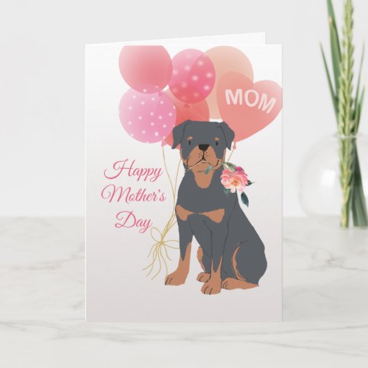 Moederdag Liefde van je Rottweiler hond Kaart (Voorkant)