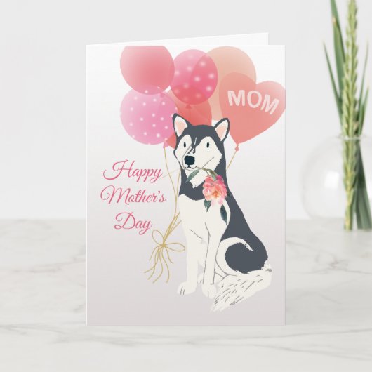 Moederdag Liefde van je Siberische Husky hond Kaart (Voorkant)