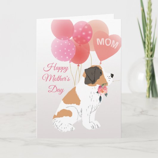 Moederdag Liefde van je sint-bernardhond Kaart (Voorkant)