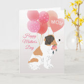 Moederdag Liefde van je sint bernardshond Kaart (Gele Bloem)