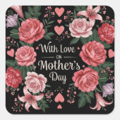 Moederdag Liefde Vierkante Sticker (Voorkant)