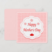 Moederdag liefdes harten feestdagenkaart (Voorkant / Achterkant)