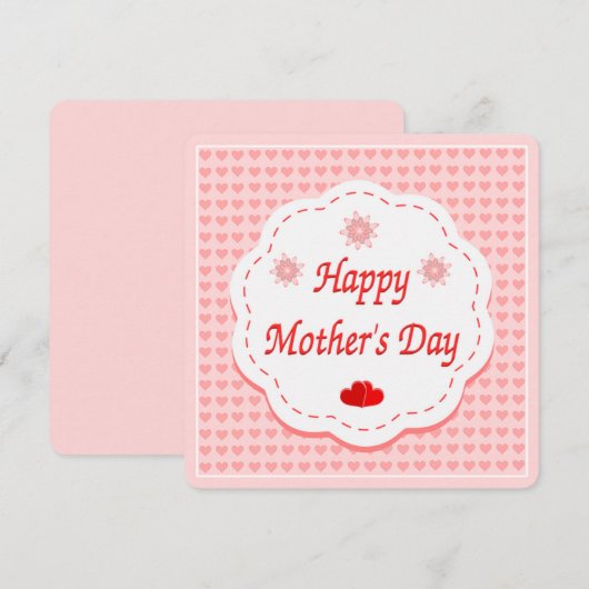 Moederdag liefdes harten feestdagenkaart (Voorkant / Achterkant)