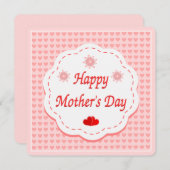 Moederdag liefdeshartjes feestdagenkaart (Voorkant / Achterkant)