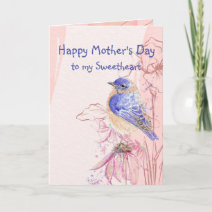 Moederdag Liefliefde Bluebird Garden Bird Kaart