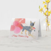 Moederdag Liefs van je Australische Cattle Dog Kaart (Gele Bloem)