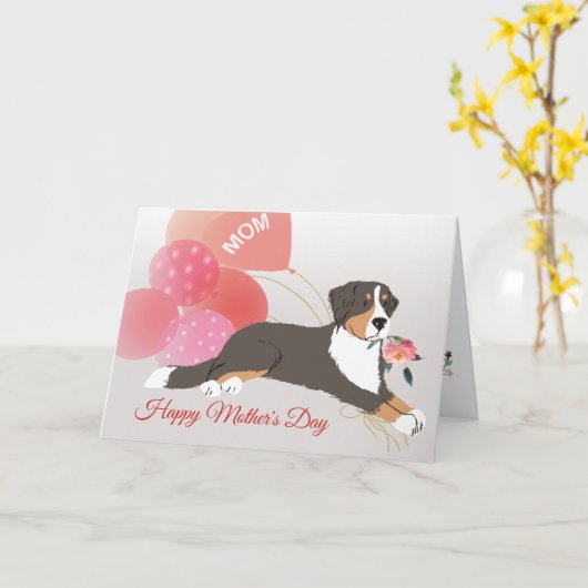 Moederdag Liefs van je Berner Sennenhond Kaart (Gele Bloem)