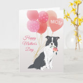 Moederdag Liefs van je Border Collie hond Kaart (Gele Bloem)