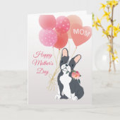 Moederdag Liefs van je Franse Bulldog Hond Kaart (Gele Bloem)