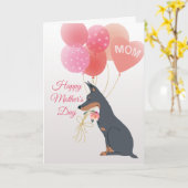 Moederdag Liefs van je lieve Dobermann hond Kaart (Gele Bloem)