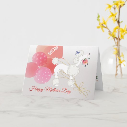 Moederdag Liefs van je lieve poedel hond Kaart (Gele Bloem)