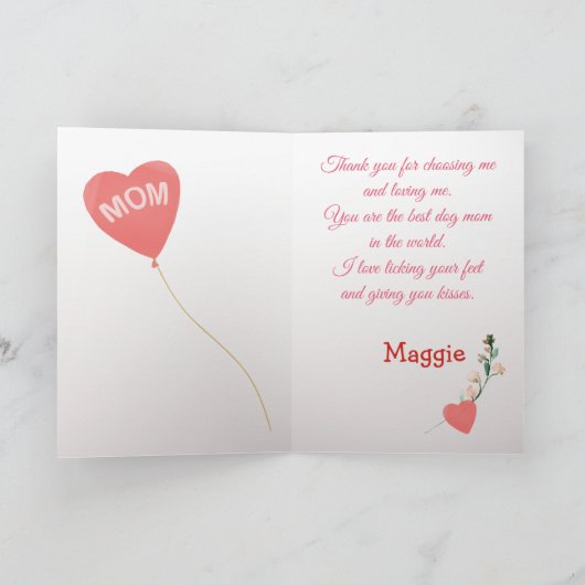 Moederdag Liefs van Labradoodle Hond Kaart (Binnen)