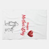 Moederdag Lijnkunst Kussen – Moeder & Kind Liefde Theedoek (Horizontaal)