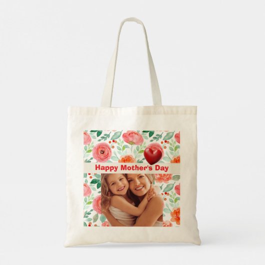 Moederdag Lijnkunst Kussen – Moeder & Kind Liefde Tote Bag (Achterkant)