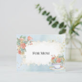 Moederdag  Lijst Tea Cup Rozen Daisies Briefkaart (Staand voorkant)