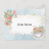 Moederdag Lijst Tea Cup Rozen Daisies Briefkaart (Voorkant)