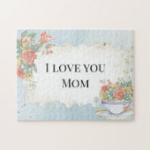 Moederdag Lijst Tea Cup Rozen Daisies Legpuzzel (Horizontaal)