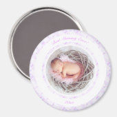 Moederdag Lila roze beste mama ooit foto cadeau Magneet (Voorkant / Achterkant)