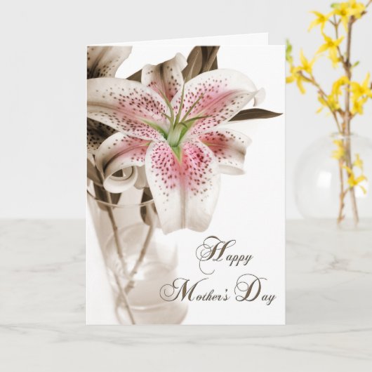 Moederdag Lily Kaart (Gele Bloem)