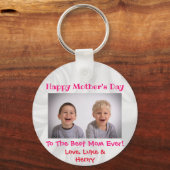 Moederdag Love Best Mam Ever Cute Kinder Foto Sleutelhanger (Voorkant)