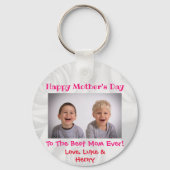 Moederdag Love Best Mam Ever Cute Kinder Foto Sleutelhanger (Achterkant)