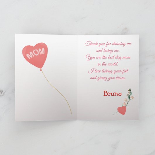 Moederdag Love Black Labrador Retriever Dog Kaart (Binnen)