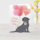 Moederdag Love Black Labrador Retriever Dog Kaart (Gele Bloem)