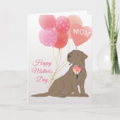 Moederdag Love Chocolate Labrador Retriever Dog Kaart (Voorkant)