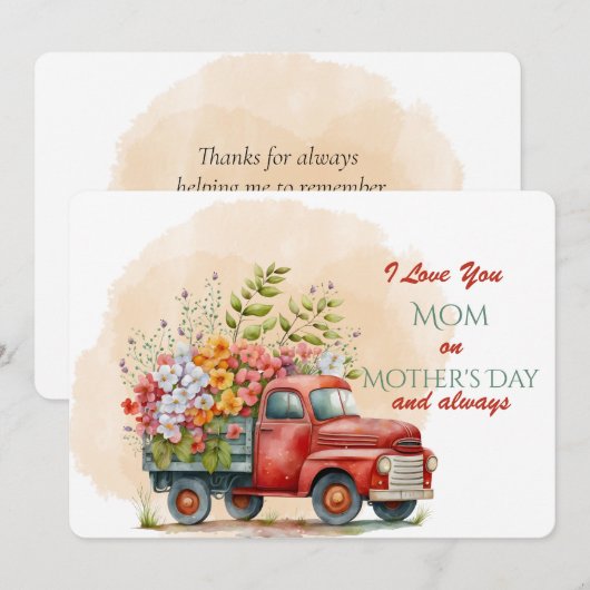 Moederdag Love Feestdagenkaart (Voorkant / Achterkant)