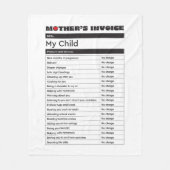 Moederdag Love Invoice Blanket - Gift for Ma Fleece Deken (Voorkant)