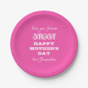 Moederdag Love Mam Persoonlijk  Roze Papieren Bordje