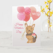 Moederdag Love of Your Sweet Yorkie Dog Kaart (Gele Bloem)