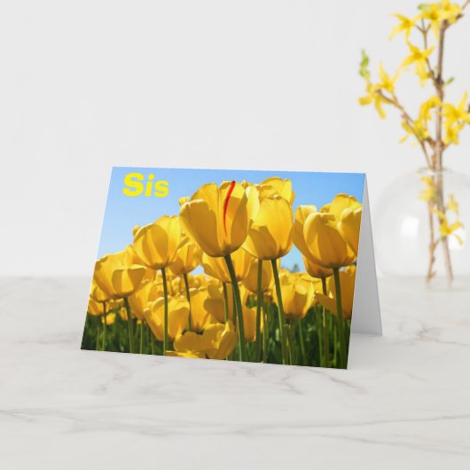 MOEDERDAG LOVE SIS MET TULPEN OOK KAART (Gele Bloem)