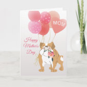 Moederdag Love van je lieve bulldog Kaart (Voorkant)