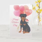 Moederdag Love van je Rottweiler Dog Kaart (Gele Bloem)