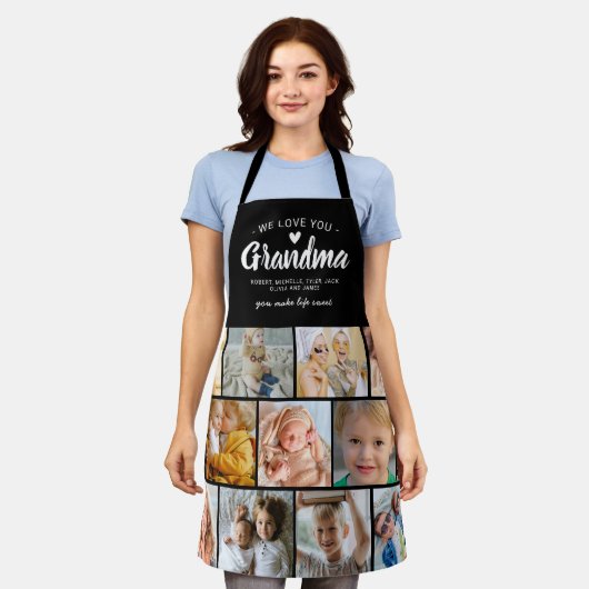 Moederdag Love You Grandma Photo Apron Schort (Gedragen)