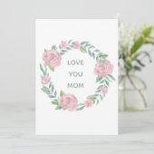 Moederdag Love You Mom Floral Holiday Kaart (Staand voorkant)