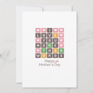 Moederdag Love You More Than Words Hartelijk Bedan Feestdagenkaart