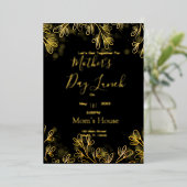 Moederdag Lunch Folie Uitnodiging (Staand Voorkant)