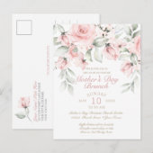 Moederdag Luncheon Blush roze rozen Briefkaart (Voorkant / Achterkant)