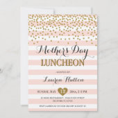 moederdag Luncheon Elegant Blush Pink and Gold Kaart (Voorkant)