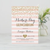 moederdag Luncheon Elegant Blush Pink and Gold Kaart (Staand voorkant)