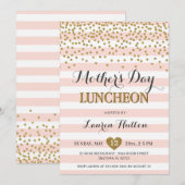 moederdag Luncheon Elegant Blush Pink and Gold Kaart (Voorkant / Achterkant)